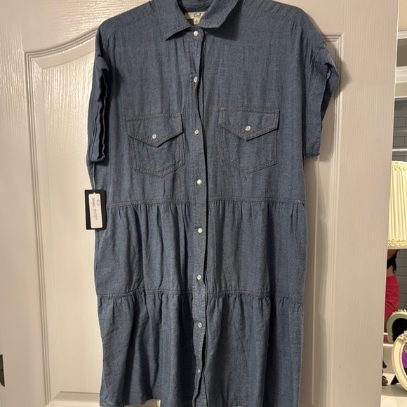 easel Dresses & Skirts - Easel Light Blue Denim Shirt